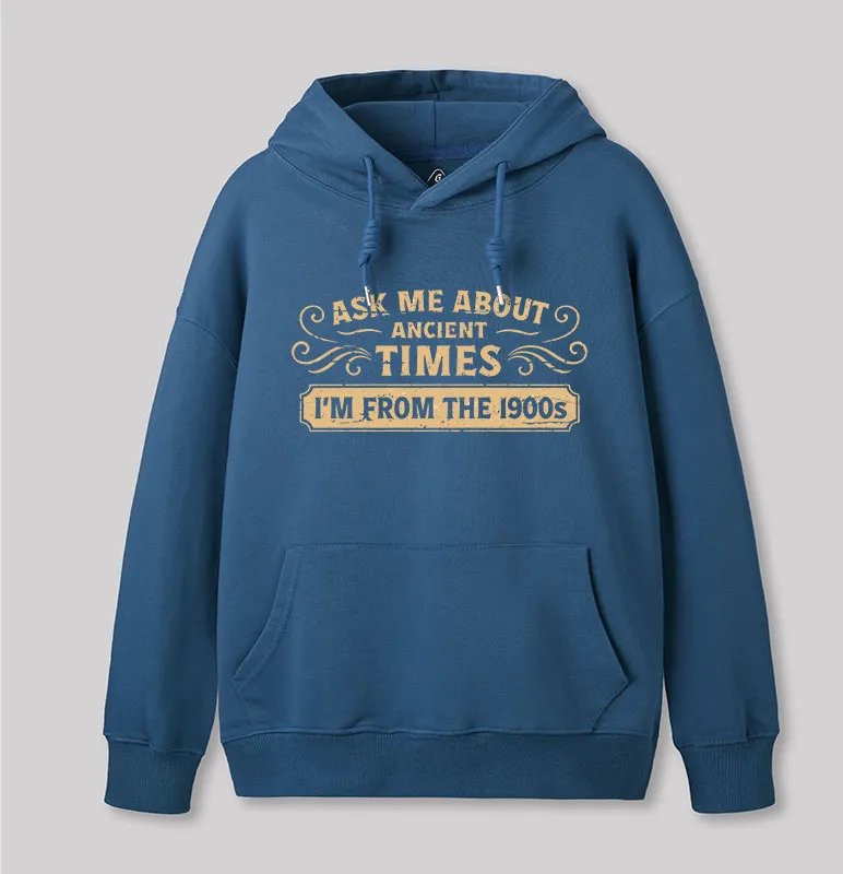 Alternative view of Ask Me About Ancient Times Geek Hoodie