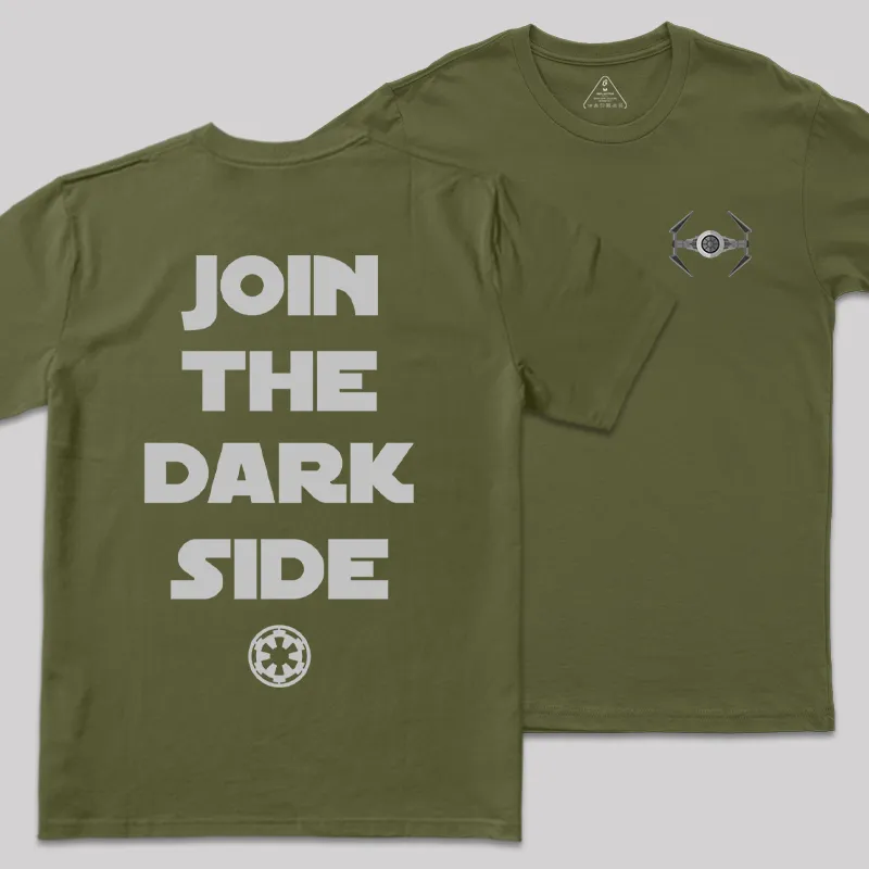 Join The Dark Side Front and Back Printed Geek T-Shirt - Image 3