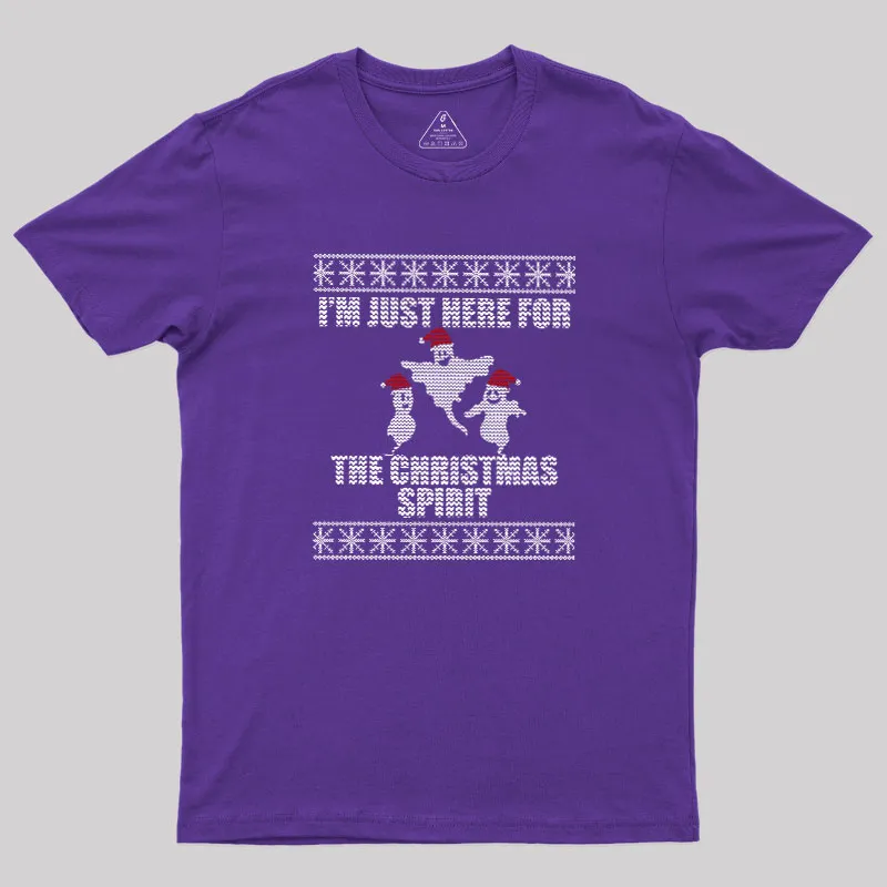 Just Here For The Christmas Spirit Geek T-Shirt - Image 4