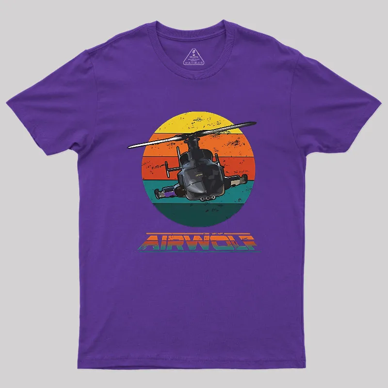 Airwolf Sunset 1980s Retro Geek T-Shirt - Image 6