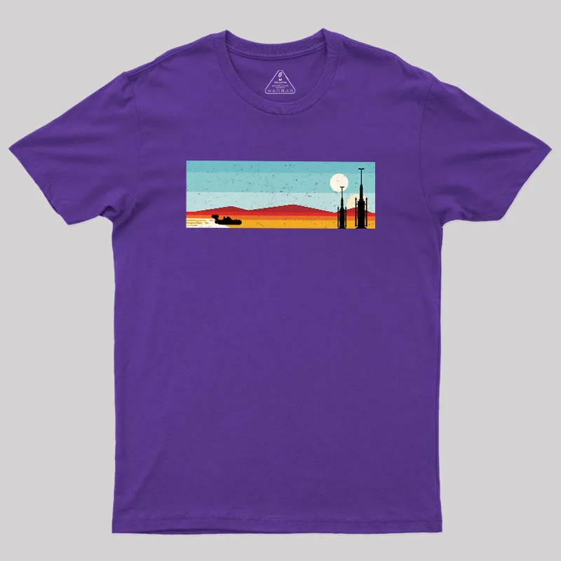 Desert Sunset Rocket Silhouette Geek T-Shirt - Image 6