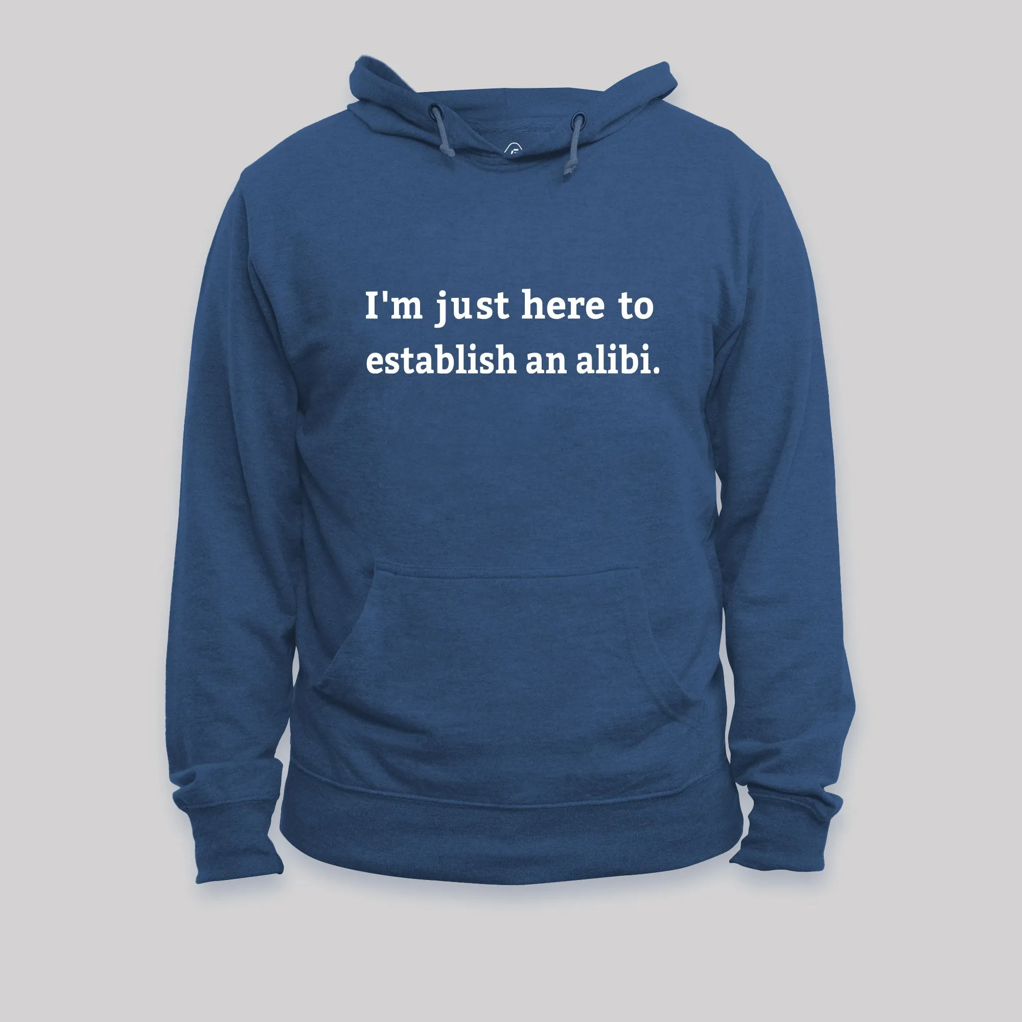 Alternative view of Here to Establish an Alibi Nerd Hoodie