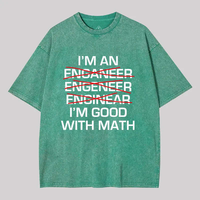 I'm Good With Math Washed T-shirt - Image 3