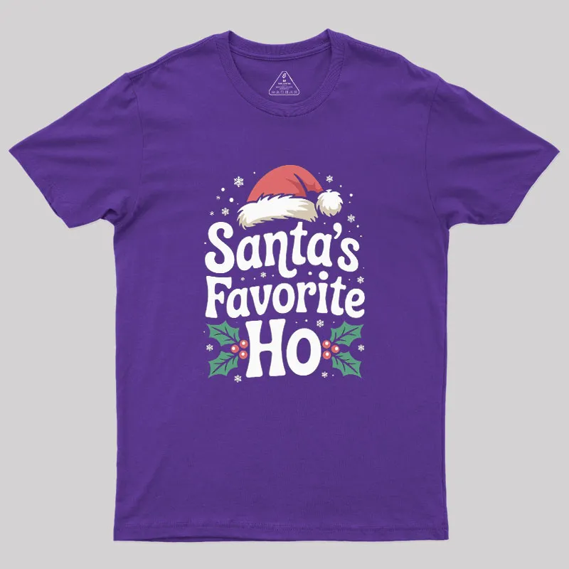 Funny Christmas Santa's Favorite Ho Naughty Geek T-Shirt - Image 5