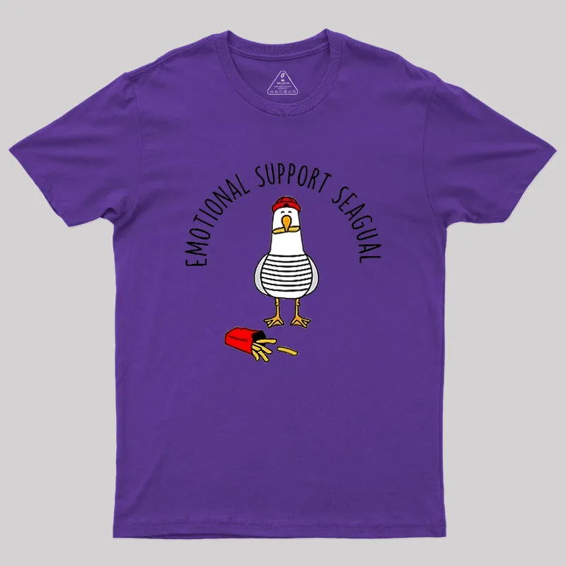 EMOTIONAL SUPPORT SEAGULL Geek T-Shirt - Image 6