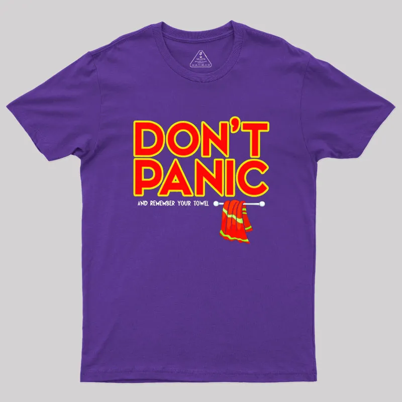 Don't Panic With Towel Geek T-Shirt - Image 6