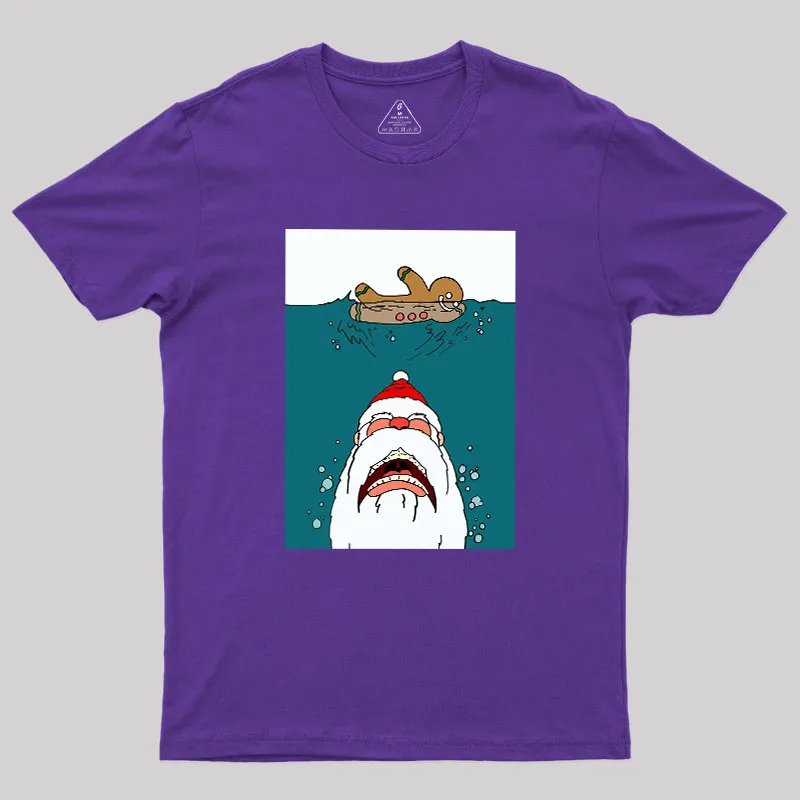 Santa Shark Geek T-Shirt - Image 6