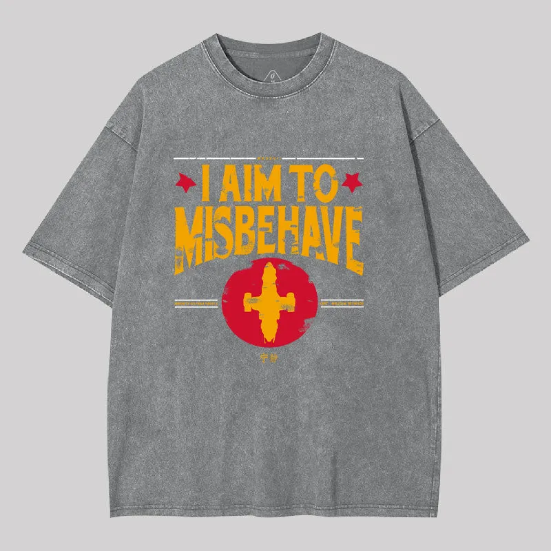 I Aim to Misbehave Firefly Geek Washed T-shirt - Image 6