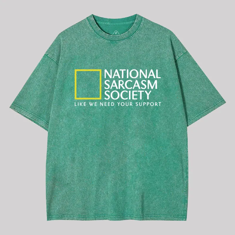 National Sarcasm Society Washed T-shirt - Image 4