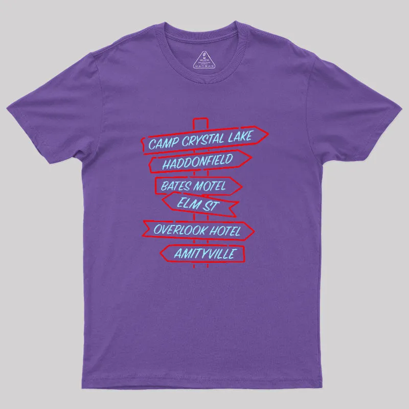 Camp Crystal Lake Haddonfield Geek T-Shirt - Image 4