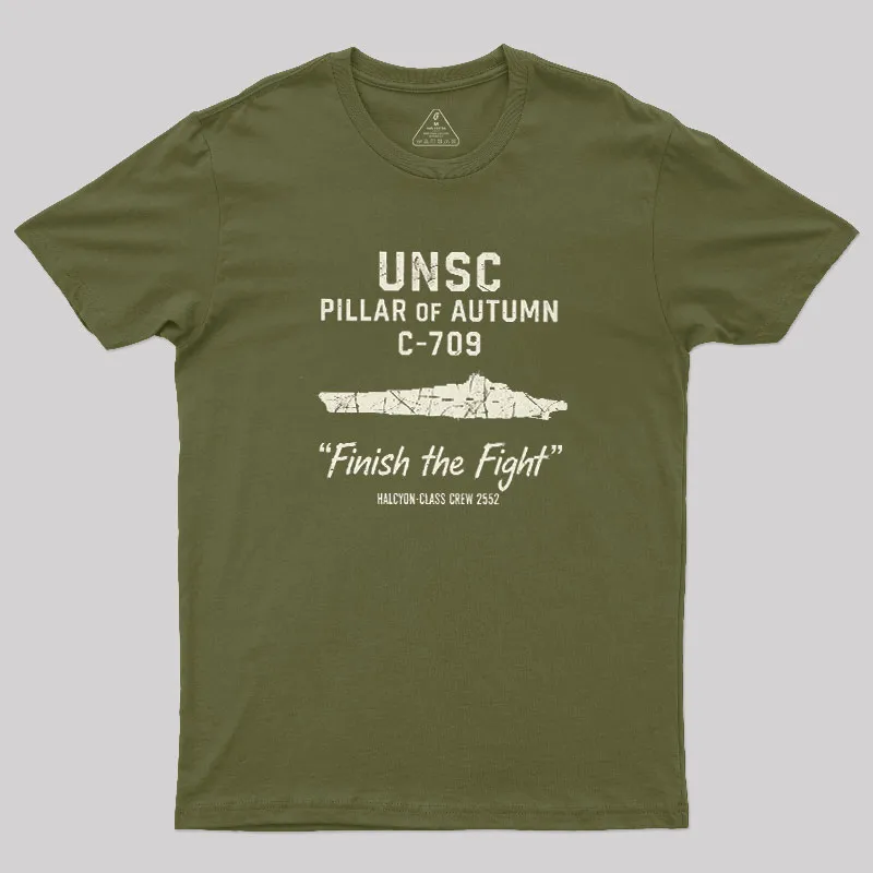 UNSC PILLAR OF AUTUMN C-709 Geek T-Shirt - Image 3