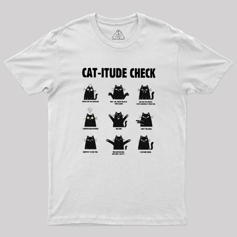 Cat-itude Check Geek T-Shirt - Image 10