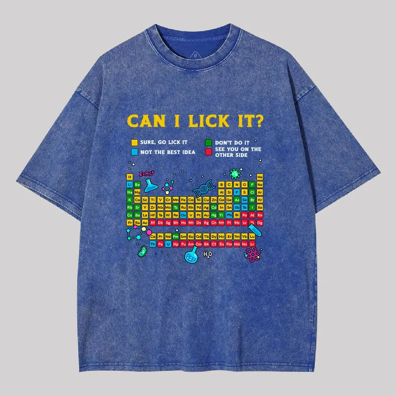 Can I Lick It Periodic Table Geek Washed T-shirt - Image 2