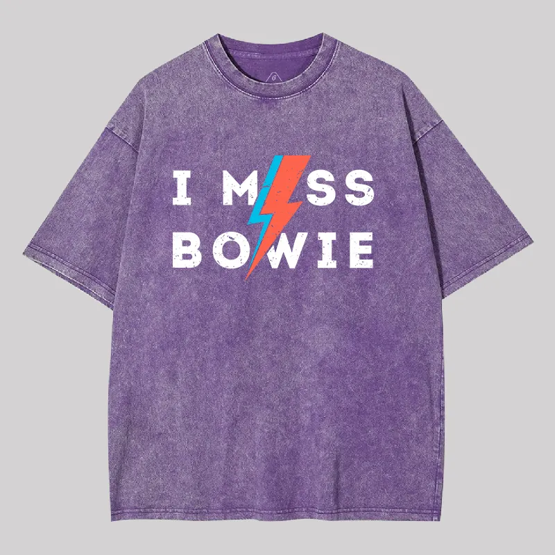 I Miss Bowie Geek Washed T-shirt - Image 3