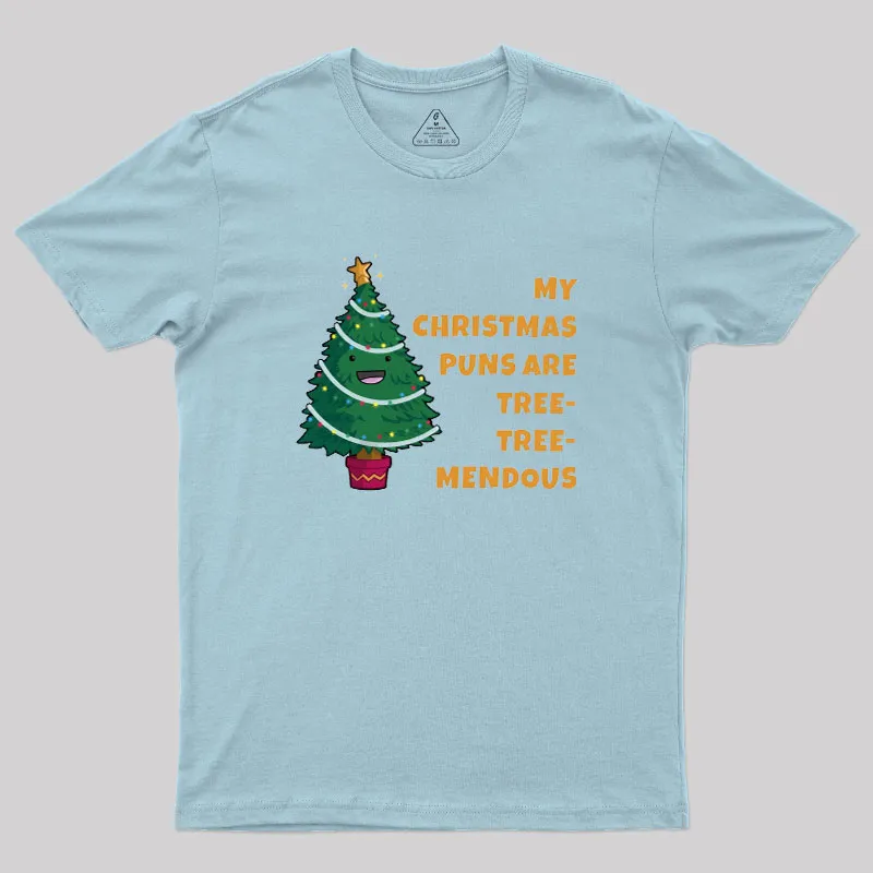 Tree-Mendous Christmas Pun Geek T-Shirt - Image 6