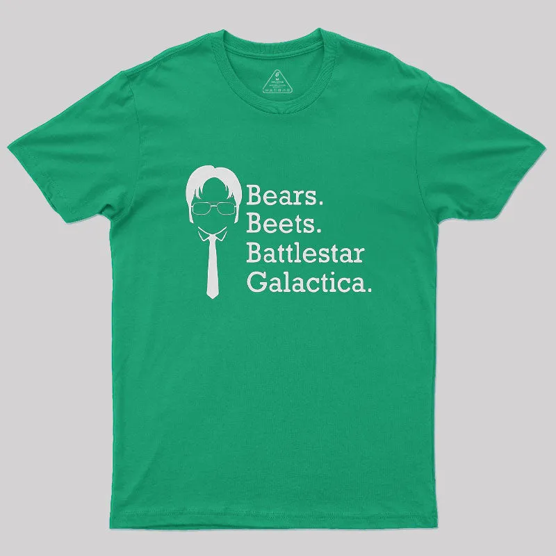 Bears Beets Battlestar Galactica Geek T-Shirt - Image 9