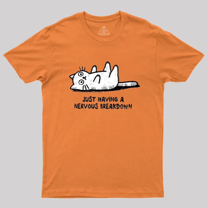 Nervous Breakdown Cat Geek T-Shirt - Image 7