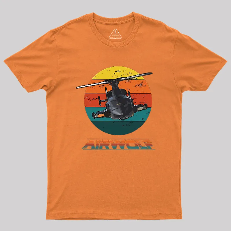 Airwolf Sunset 1980s Retro Geek T-Shirt - Image 7