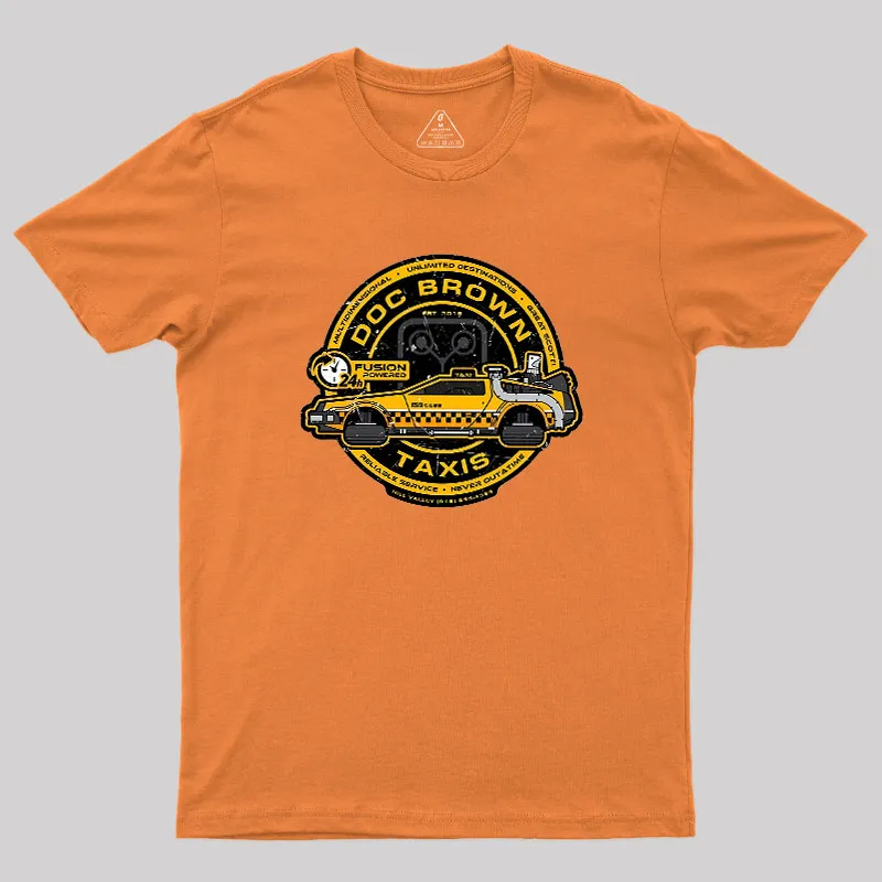 Doc Brown Taxis Geek T-Shirt - Image 7