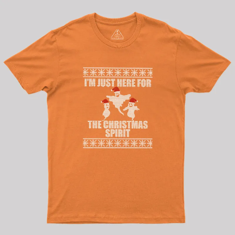 Just Here For The Christmas Spirit Geek T-Shirt - Image 5
