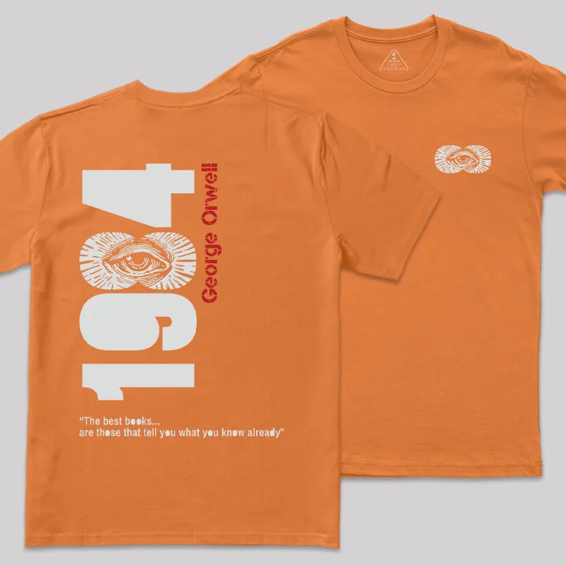 1984 Waching You Front and Back Printed Geek T-Shirt - Image 5