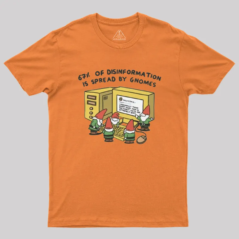 Gnome Disinformation Geek T-Shirt - Image 7