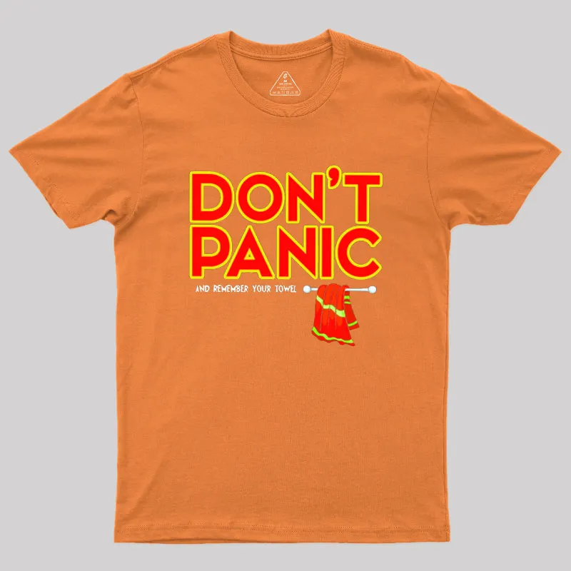 Don't Panic With Towel Geek T-Shirt - Image 7