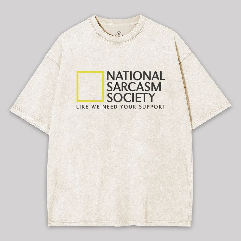 National Sarcasm Society Washed T-shirt - Image 9