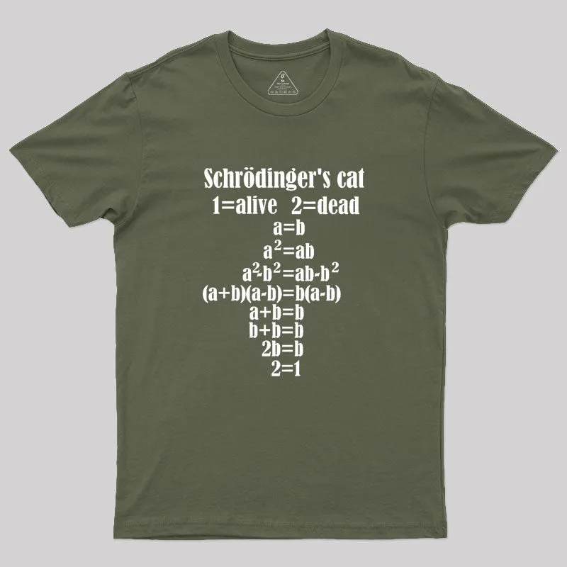 Physics Schr?dinger's cat death Alive Geek T-Shirt - Image 3