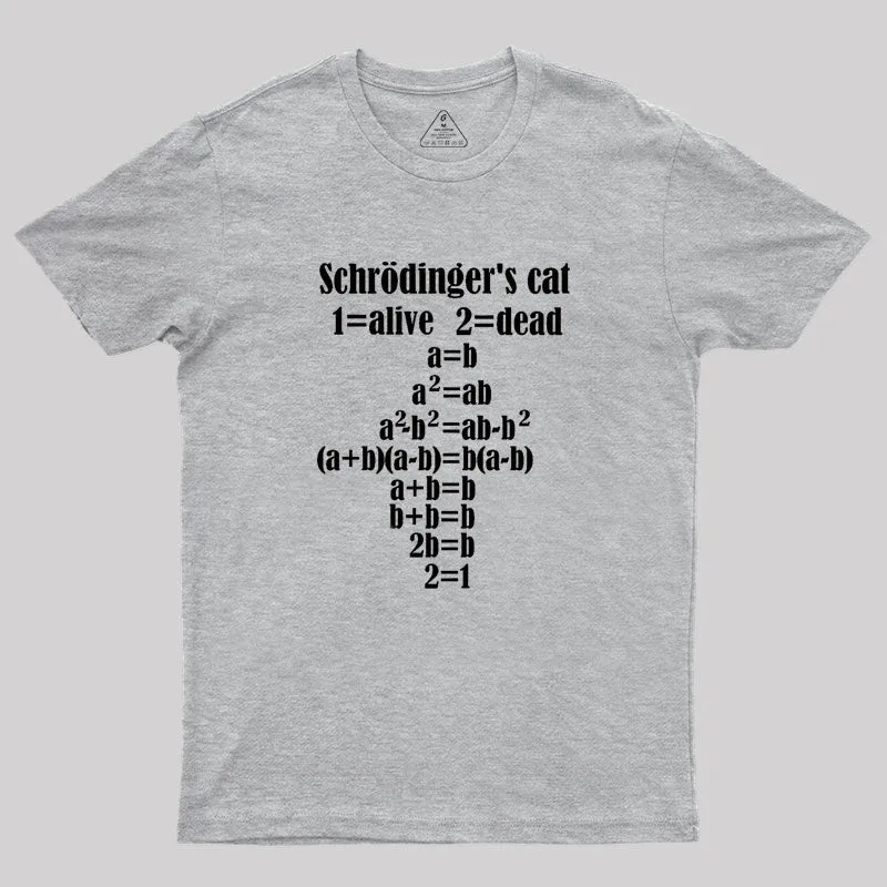 Physics Schr?dinger's cat death Alive Geek T-Shirt - Image 4