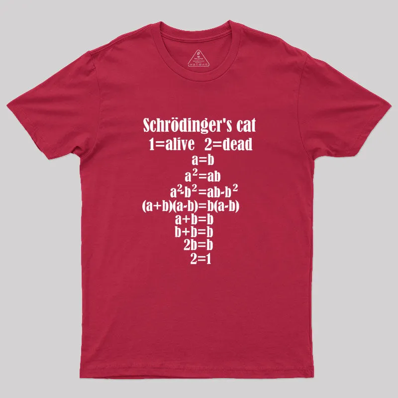 Physics Schr?dinger's cat death Alive Geek T-Shirt - Image 5