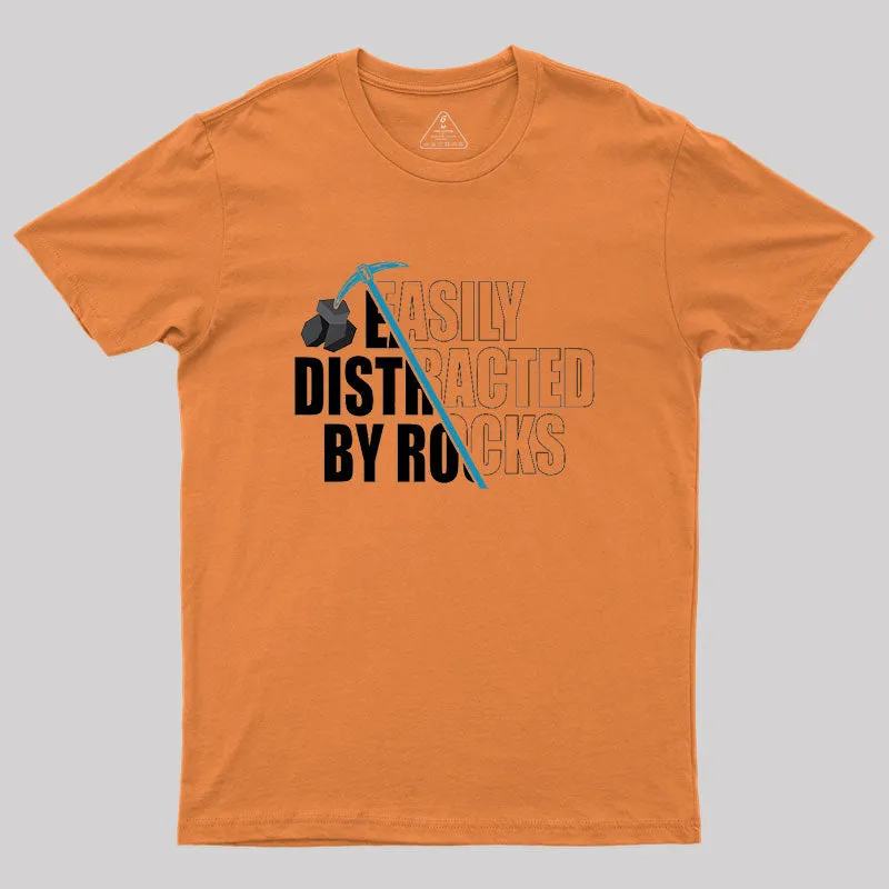 Alternative view of Easily Distracted by Rocks Geek T-Shirt