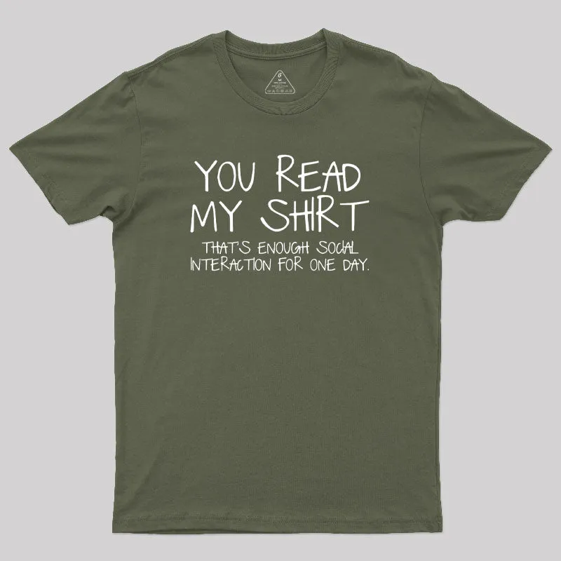 You Read My Shirt Thats Enough Novel Geek T-Shirt - Image 3