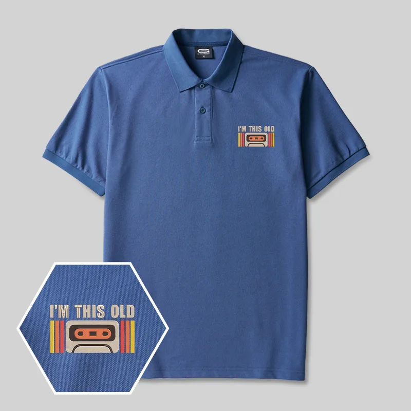 Alternative view of I‘m This Old Geek Embroidered Polo Shirts