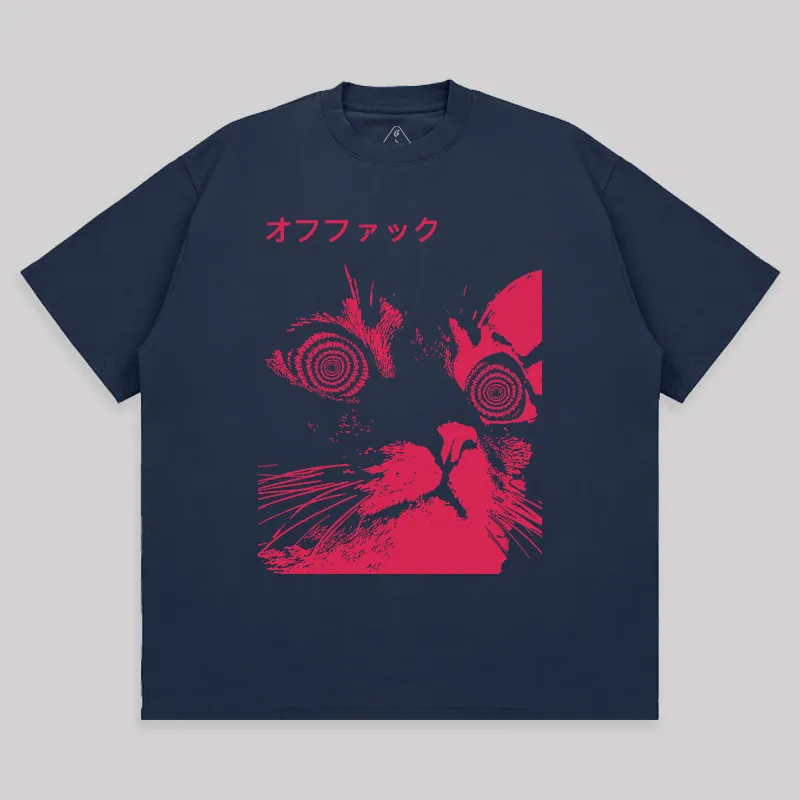 Vaporwave Cool Cat Unisex Oversized T-shirt - Image 6