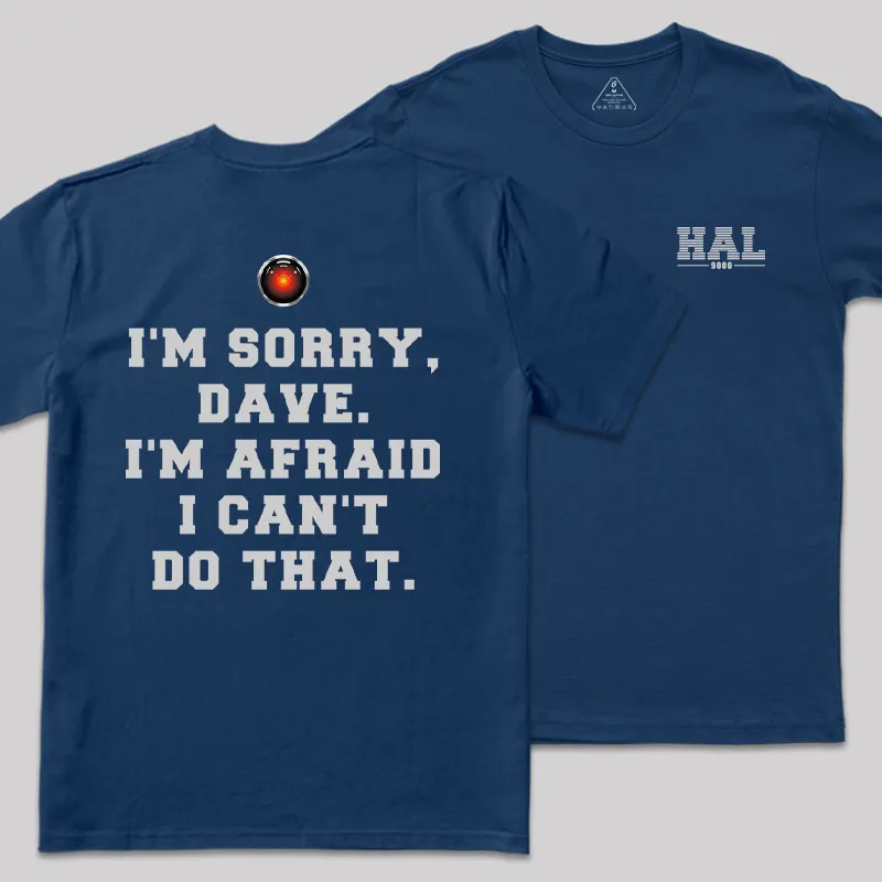 Alternative view of HAL's Apology Front and Back Printed Geek T-Shirt