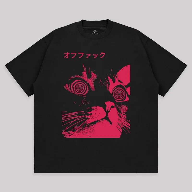 Vaporwave Cool Cat Unisex Oversized T-shirt - Image 2