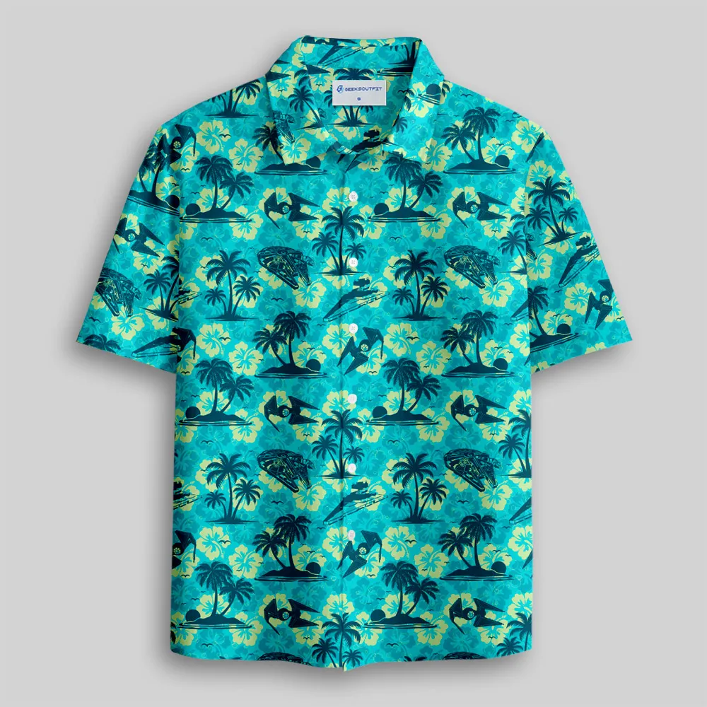 Aircraft Hawaii Green Button Up Pocket Shirt