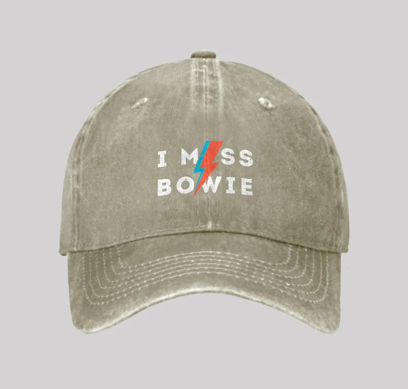 I Miss Bowie Washed Vintage Baseball Cap - Image 2