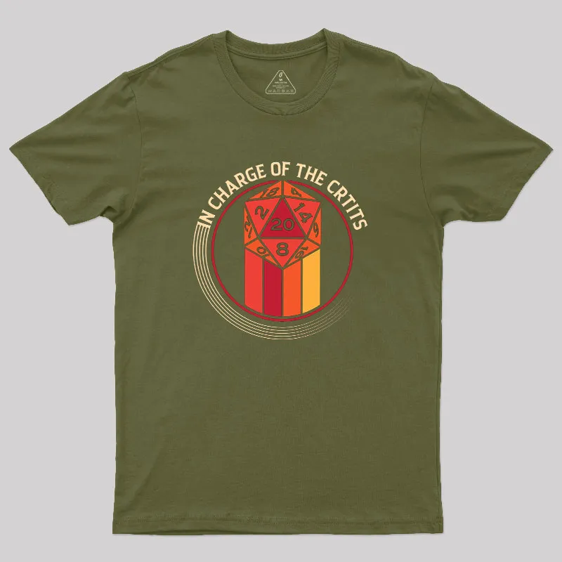 In Charge of the Crits D20 Retro Geek T-Shirt - Image 3