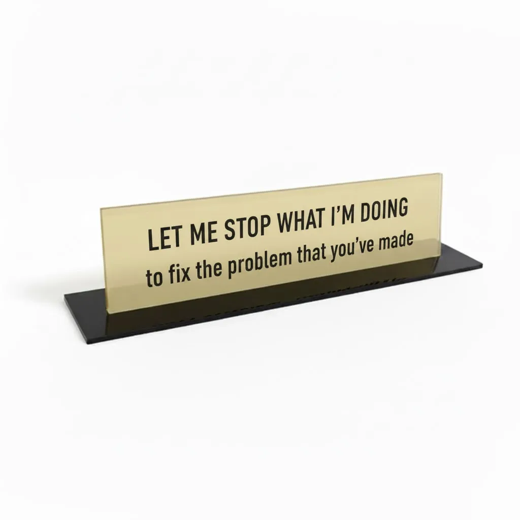 Let Me Stop What I'm Doing Geek Office Desk Plate
