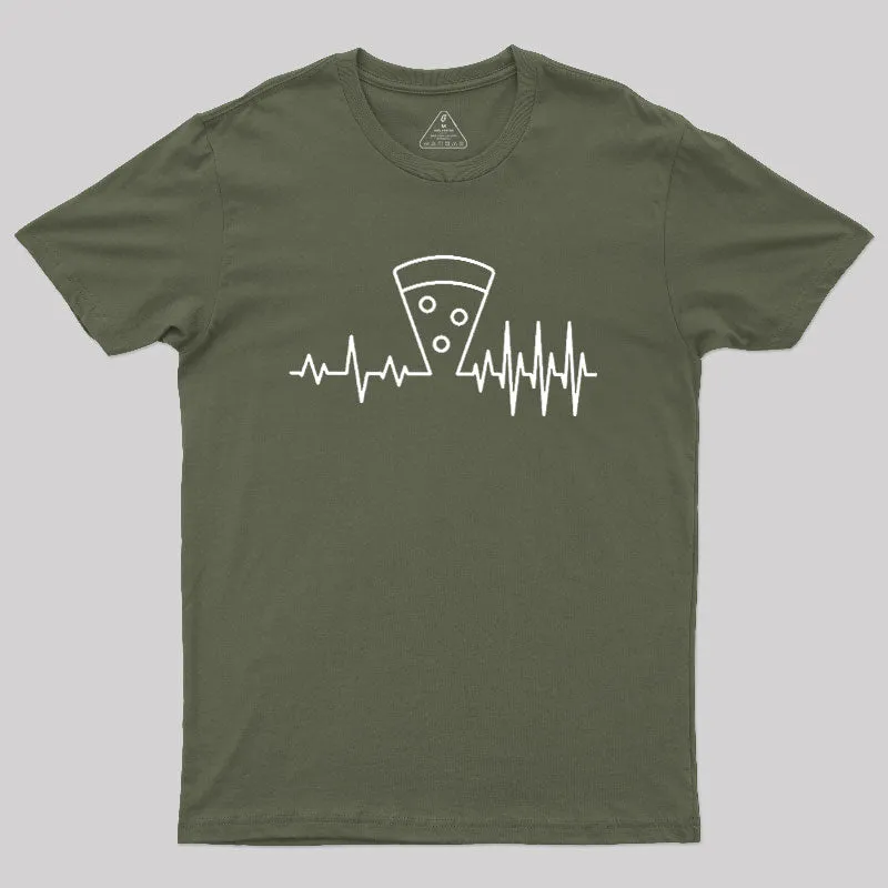 Pizza Heartbeat Geek T-Shirt - Image 3