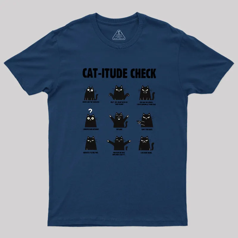 Cat-itude Check Geek T-Shirt - Image 2