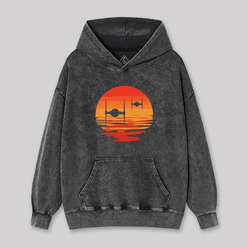 Sunset Wing Starfighter Washed Hoodie - Image 3