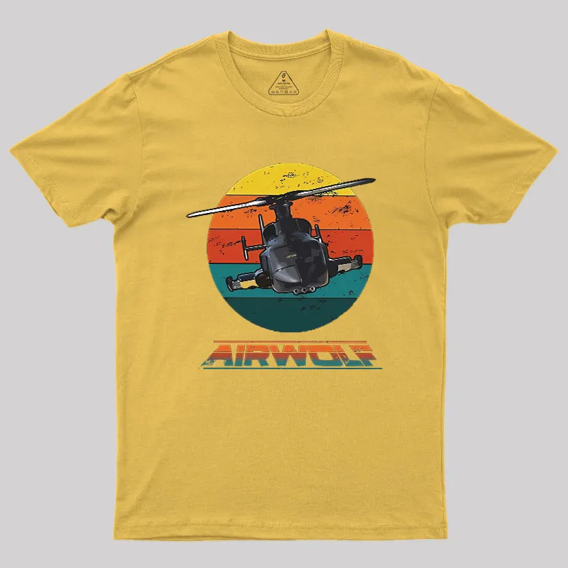 Airwolf Sunset 1980s Retro Geek T-Shirt - Image 8