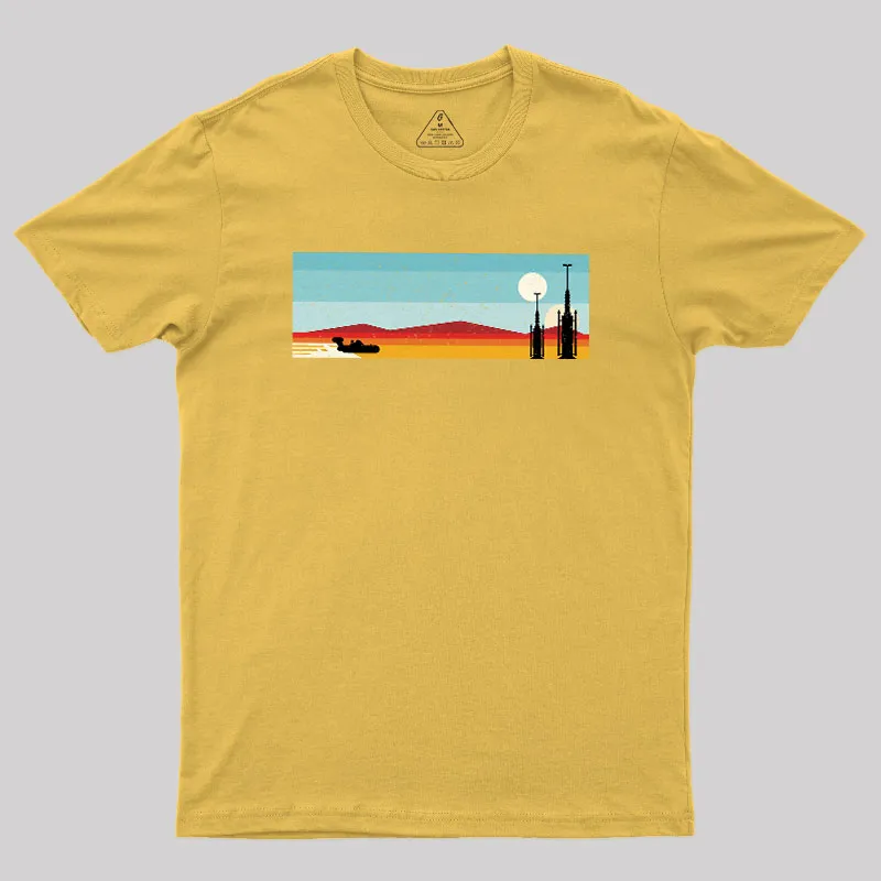 Desert Sunset Rocket Silhouette Geek T-Shirt - Image 8