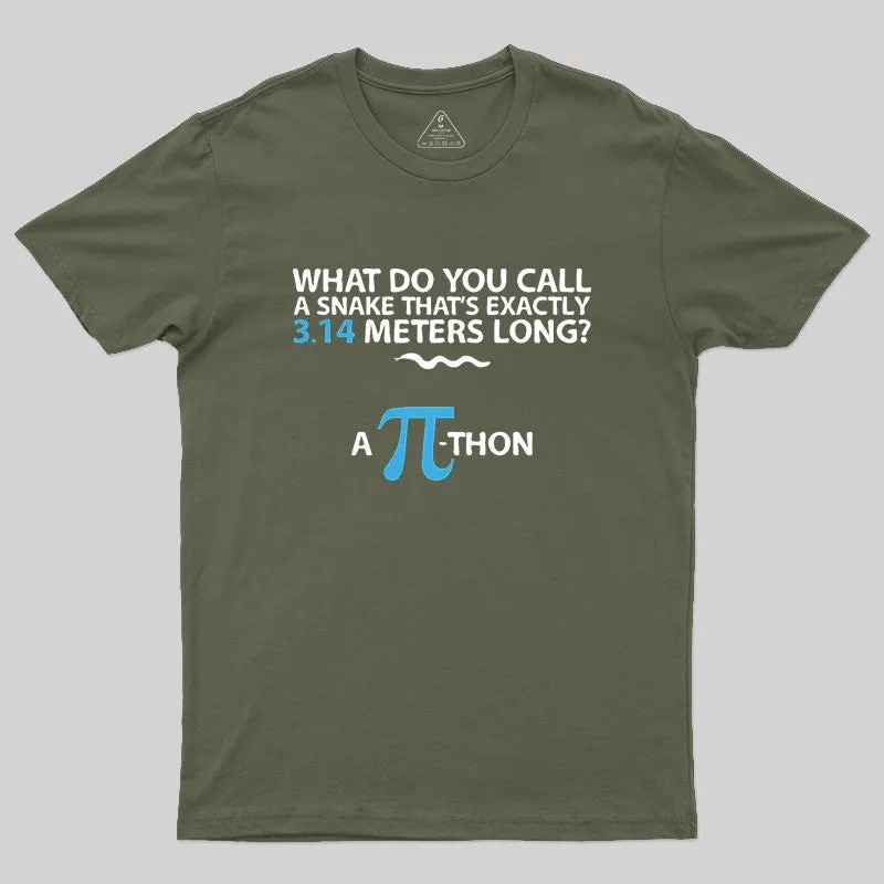 Humor Snake Reptile 3.14 Pi Geek T-Shirt - Image 3