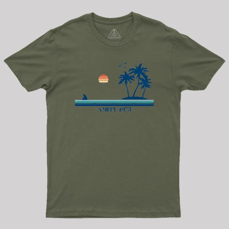 Amity Island 1975 Geek T-Shirt - Image 3