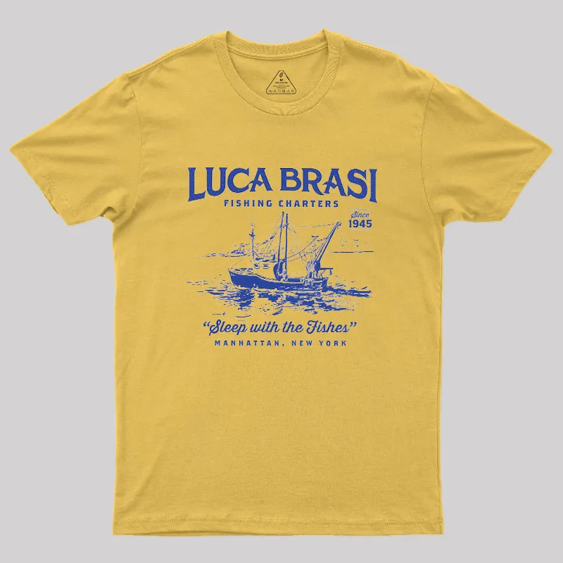 Luca Brasi Fishing Charters Geek T-Shirt - Image 4