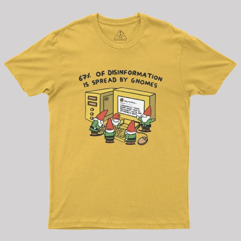 Gnome Disinformation Geek T-Shirt - Image 8